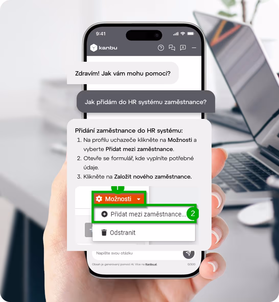 phone display with green bg