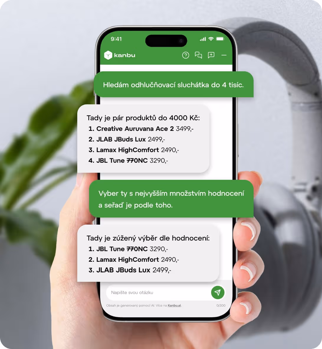 phone display with green bg