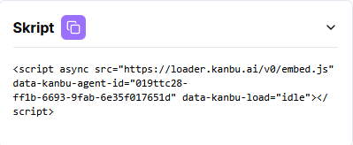 The generated embed script