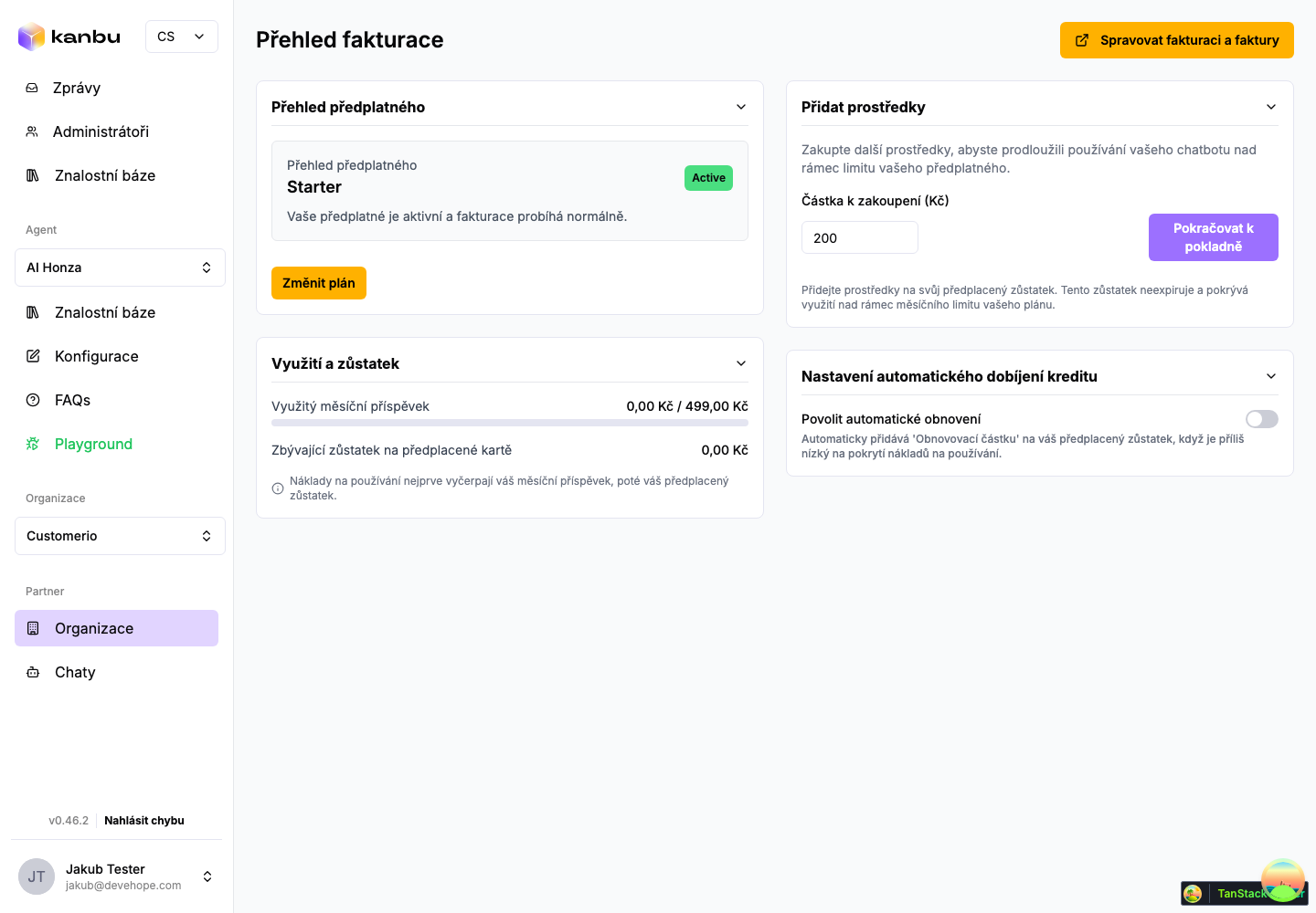 The client's Payments page