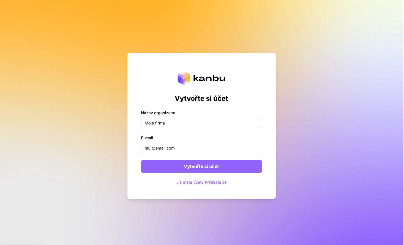 The Kanbu.ai sign-up form