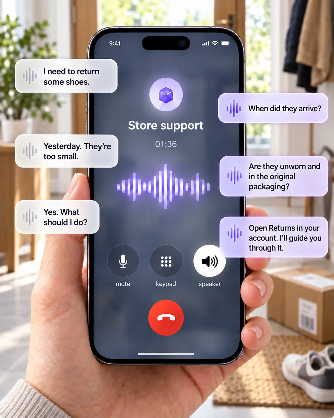 Return request by phone