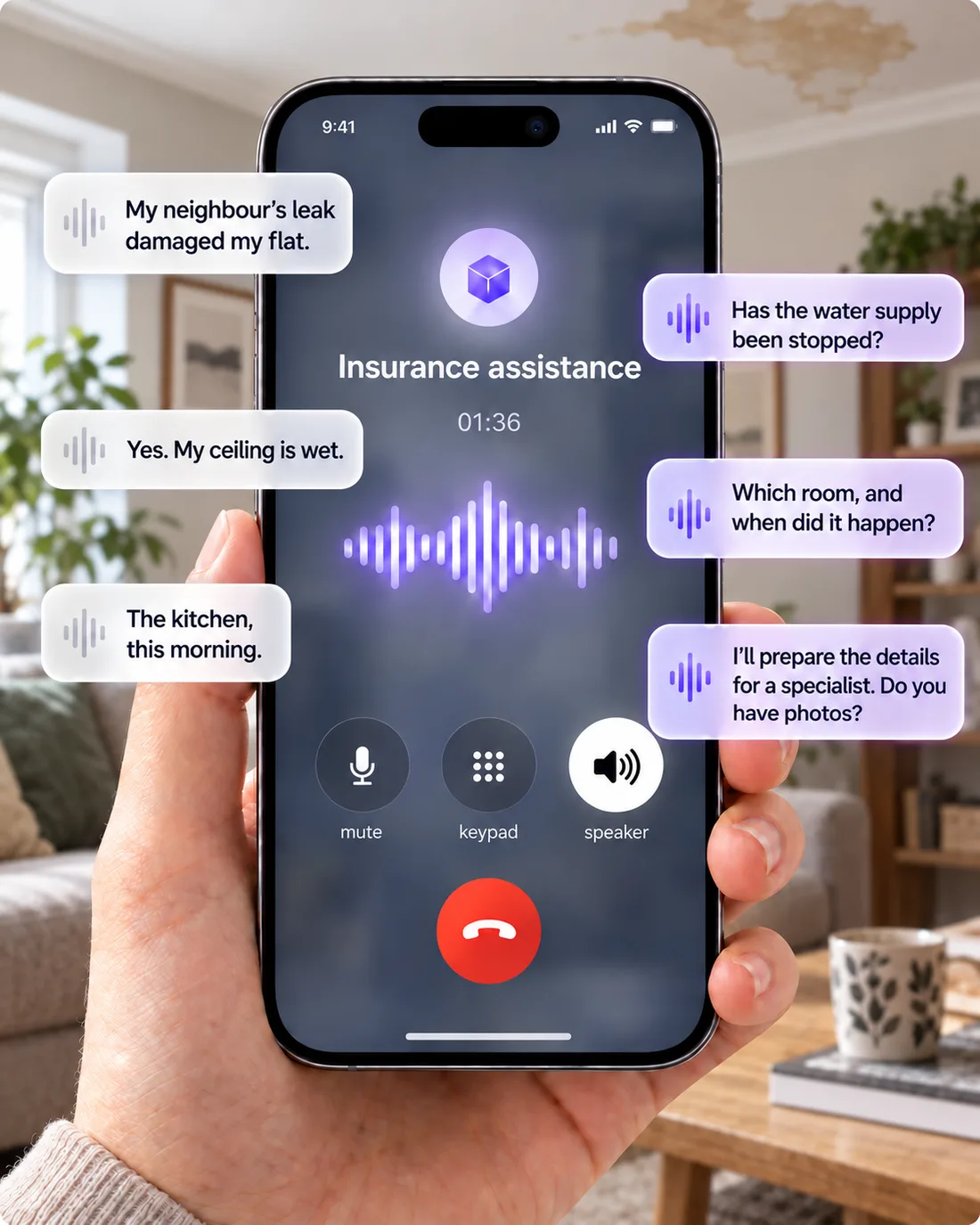 Insurance claim by phone