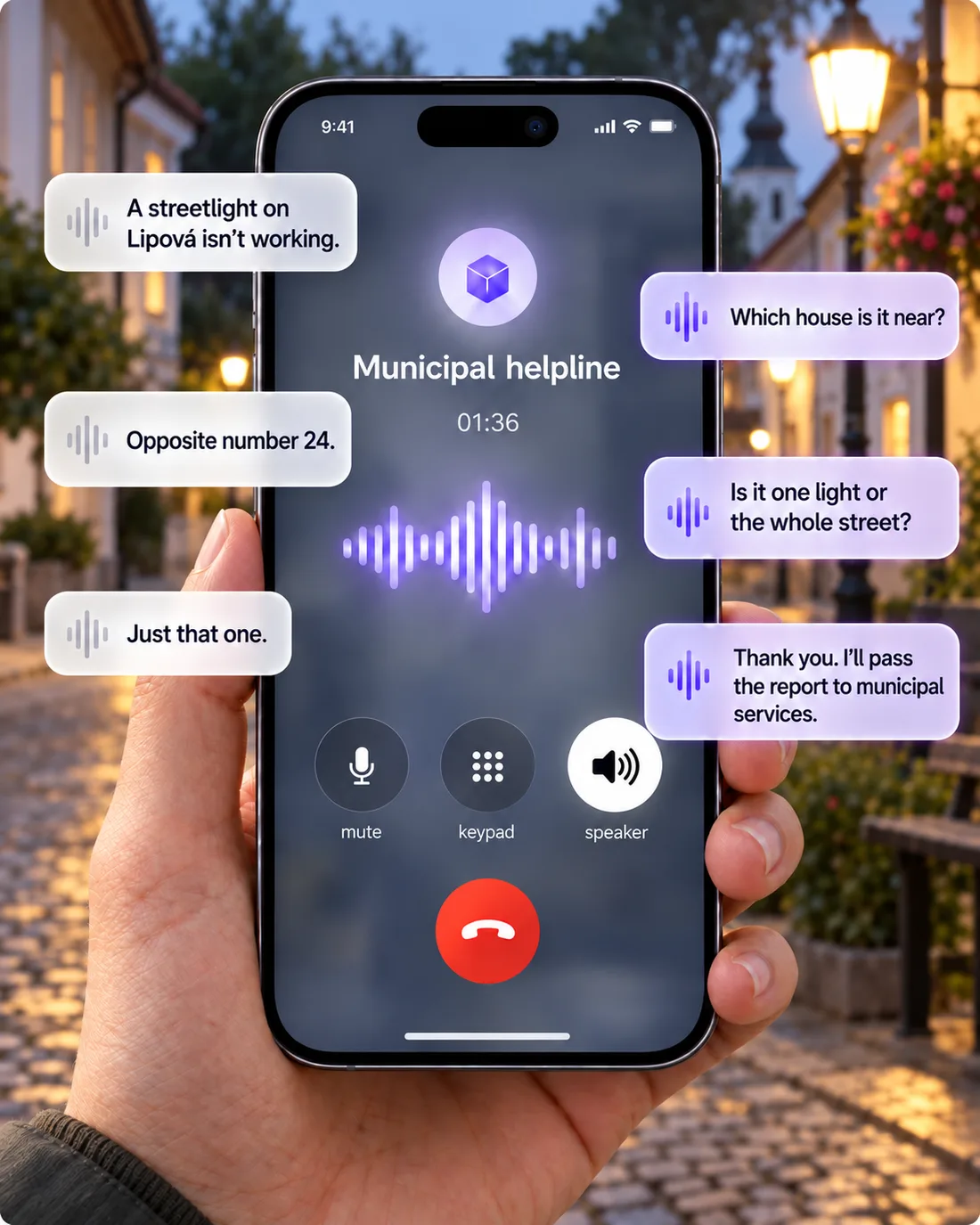 Streetlight report by phone